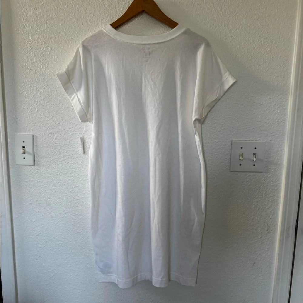 NWT Gap 100% Cotton Casual White T-Shirt Dress with Pocket Women’s Small - Picture 6 of 7